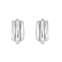 Sterling Silver Organic Three Loop Stud Earrings