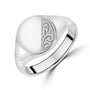 Sterling Silver Oval Engraved Signet Ring