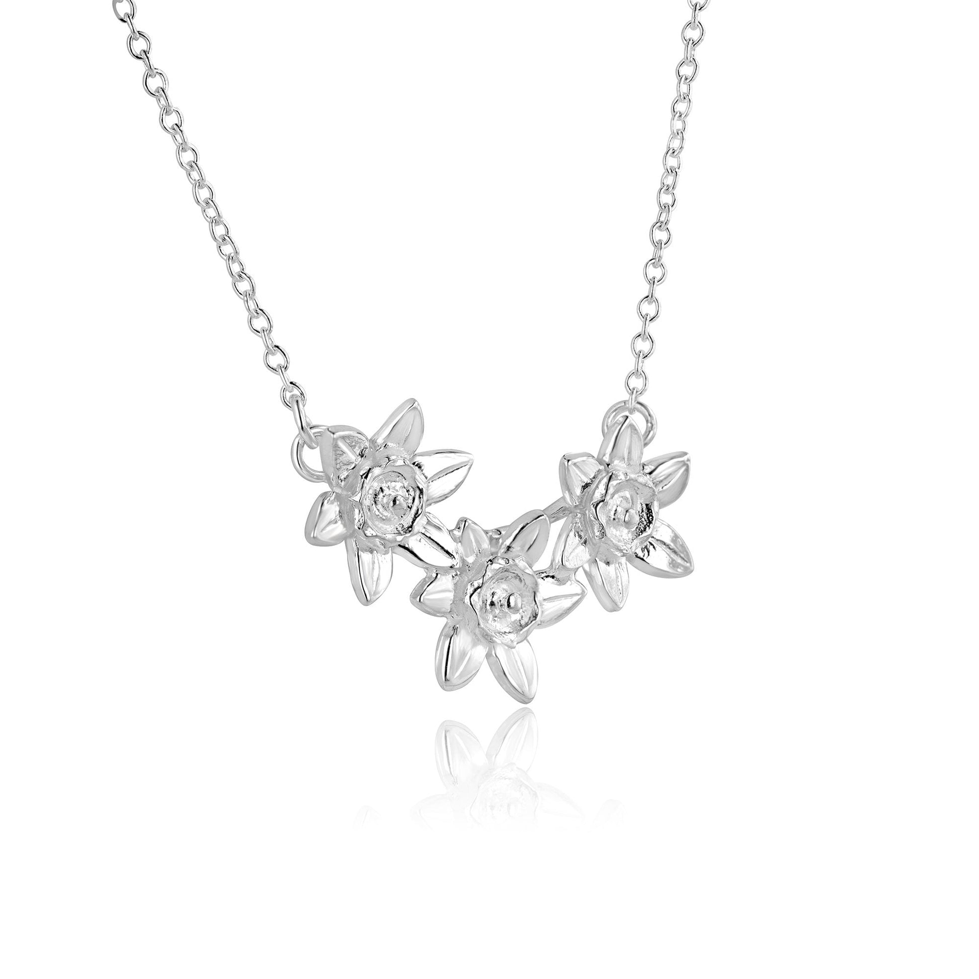 Sterling Silver Pretty Daffodil Necklace