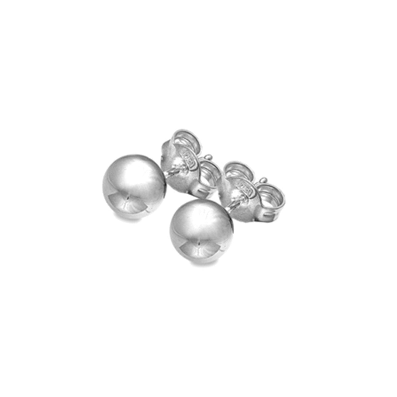 Sterling Silver Round Pinball Stud Earrings 6mm