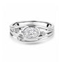 Sterling Silver Triple Band Oval Cubic Zirconia Dress Ring
