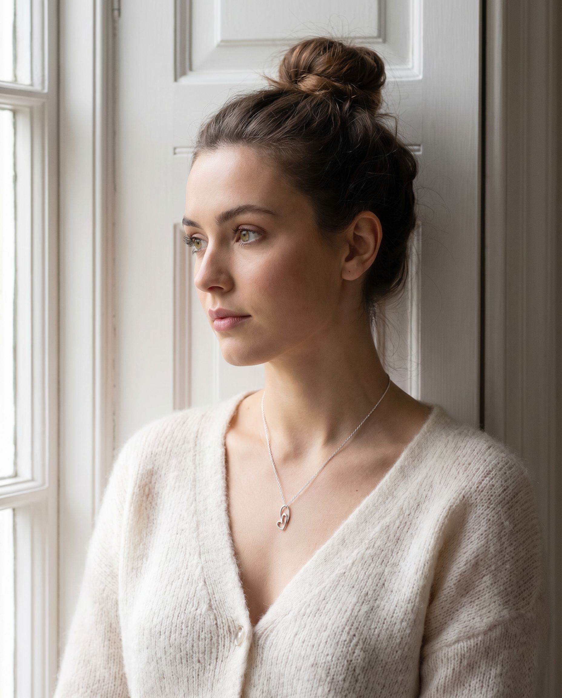 Sterling Silver Unique Heart Necklace