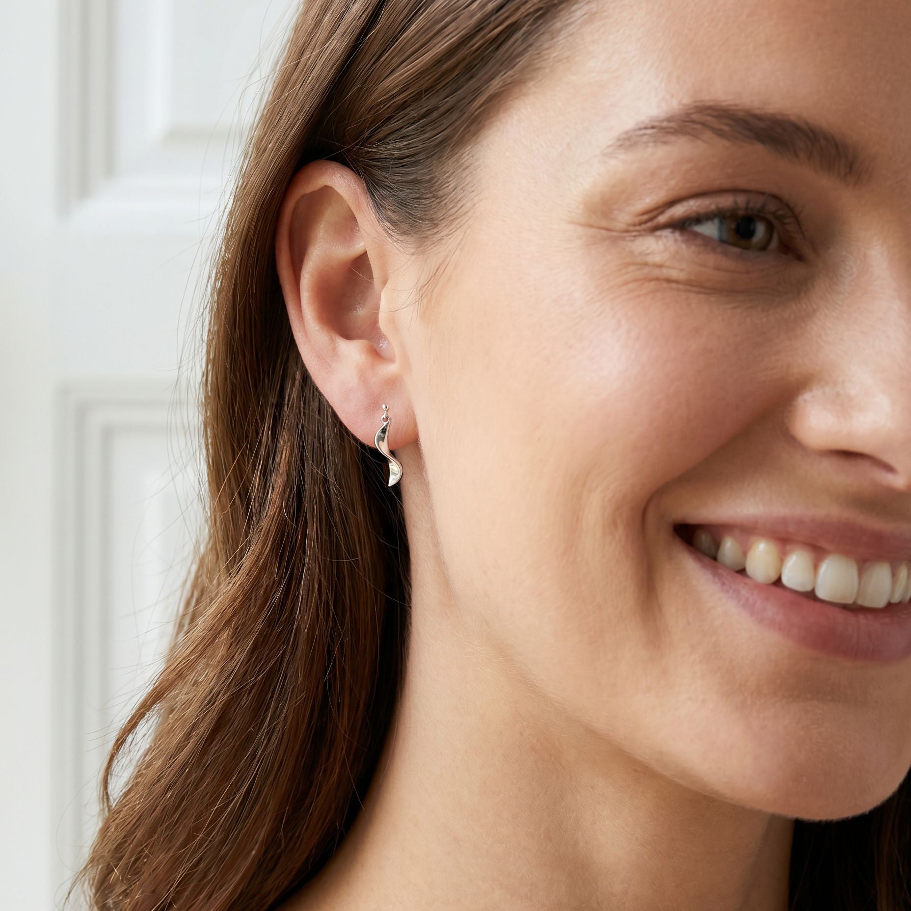 Sterling Silver Wave S Drop Earrings