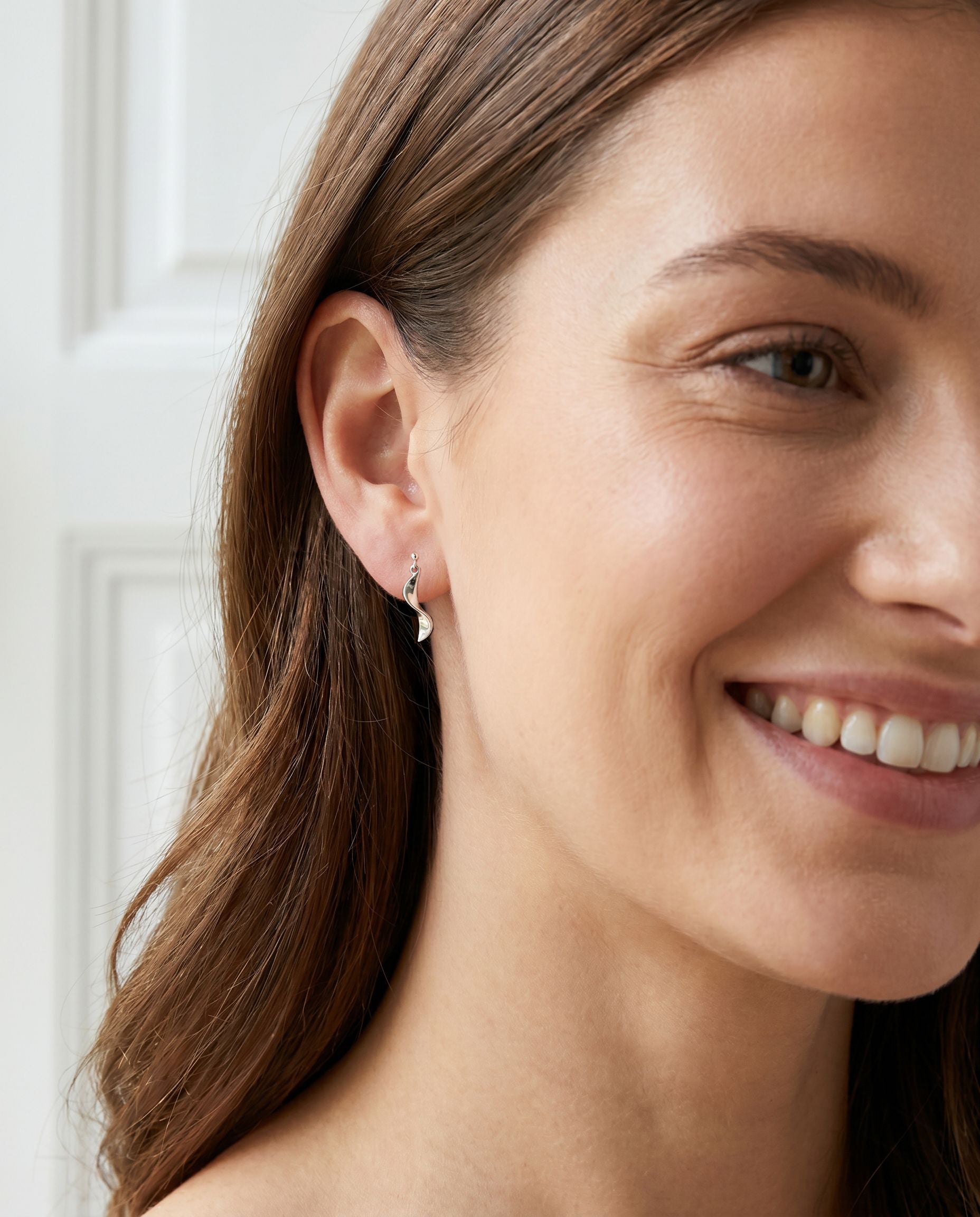 Sterling Silver Wave S Drop Earrings