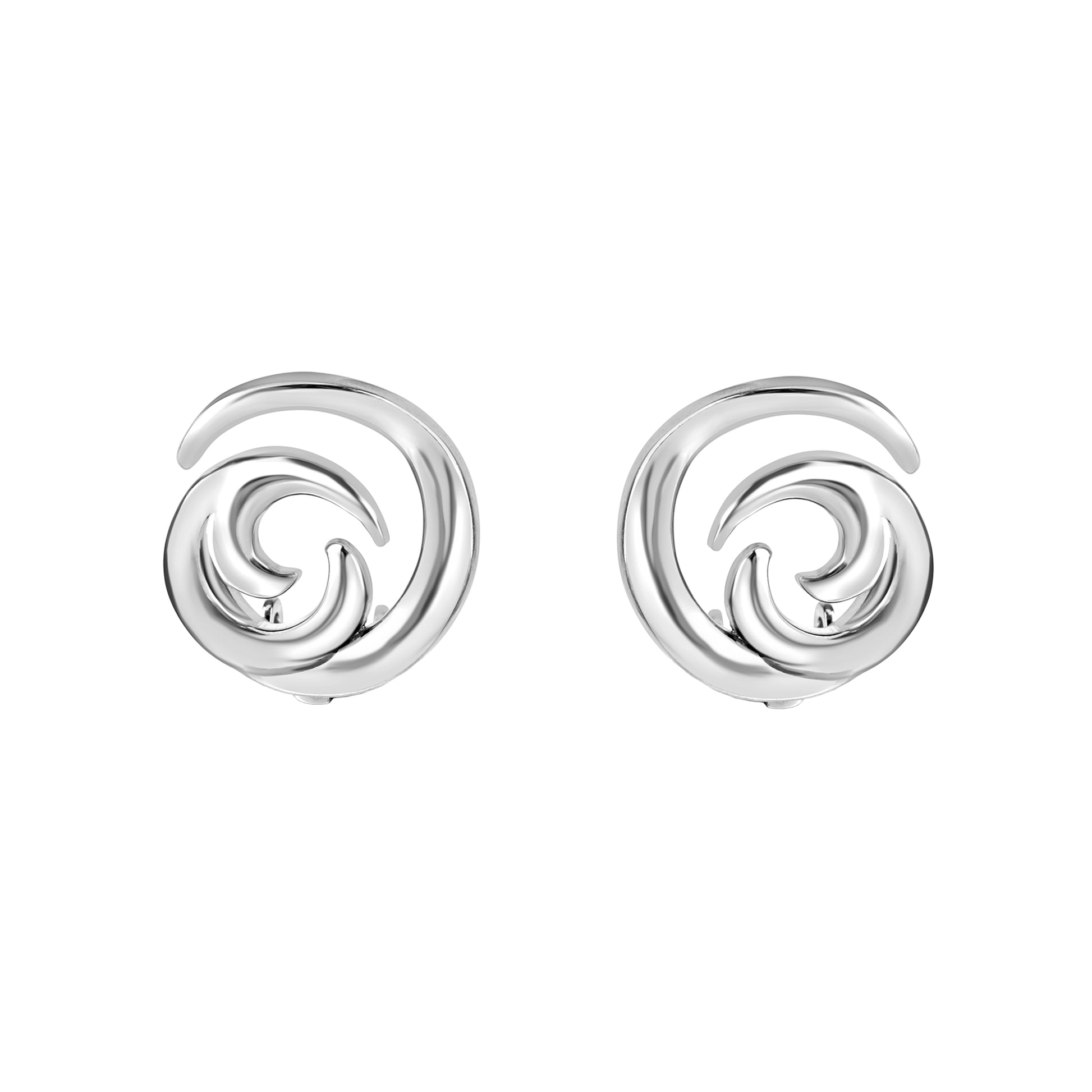 Sterling Silver 'Waves' Clip on Earrings