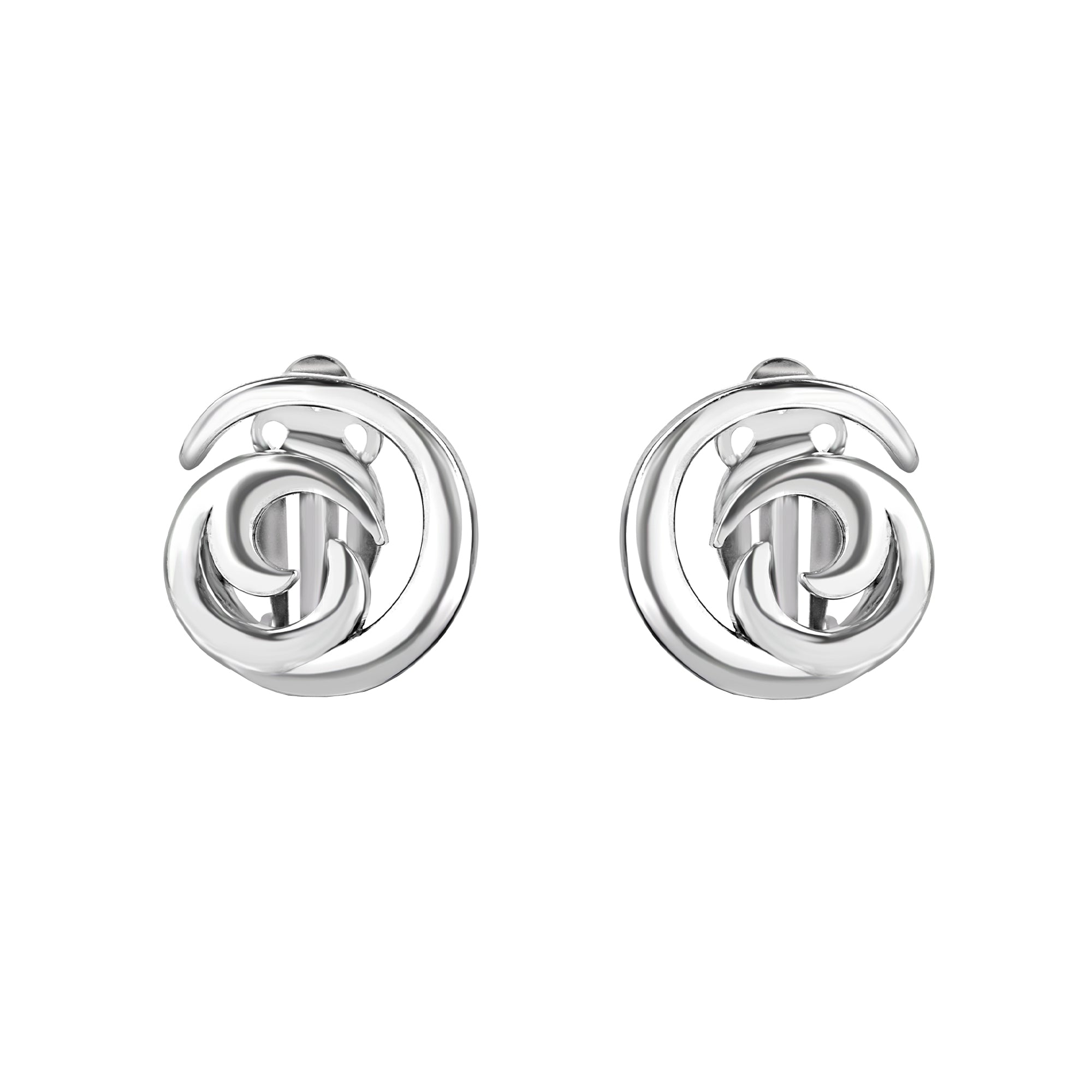 Sterling Silver 'Waves' Clip on Earrings