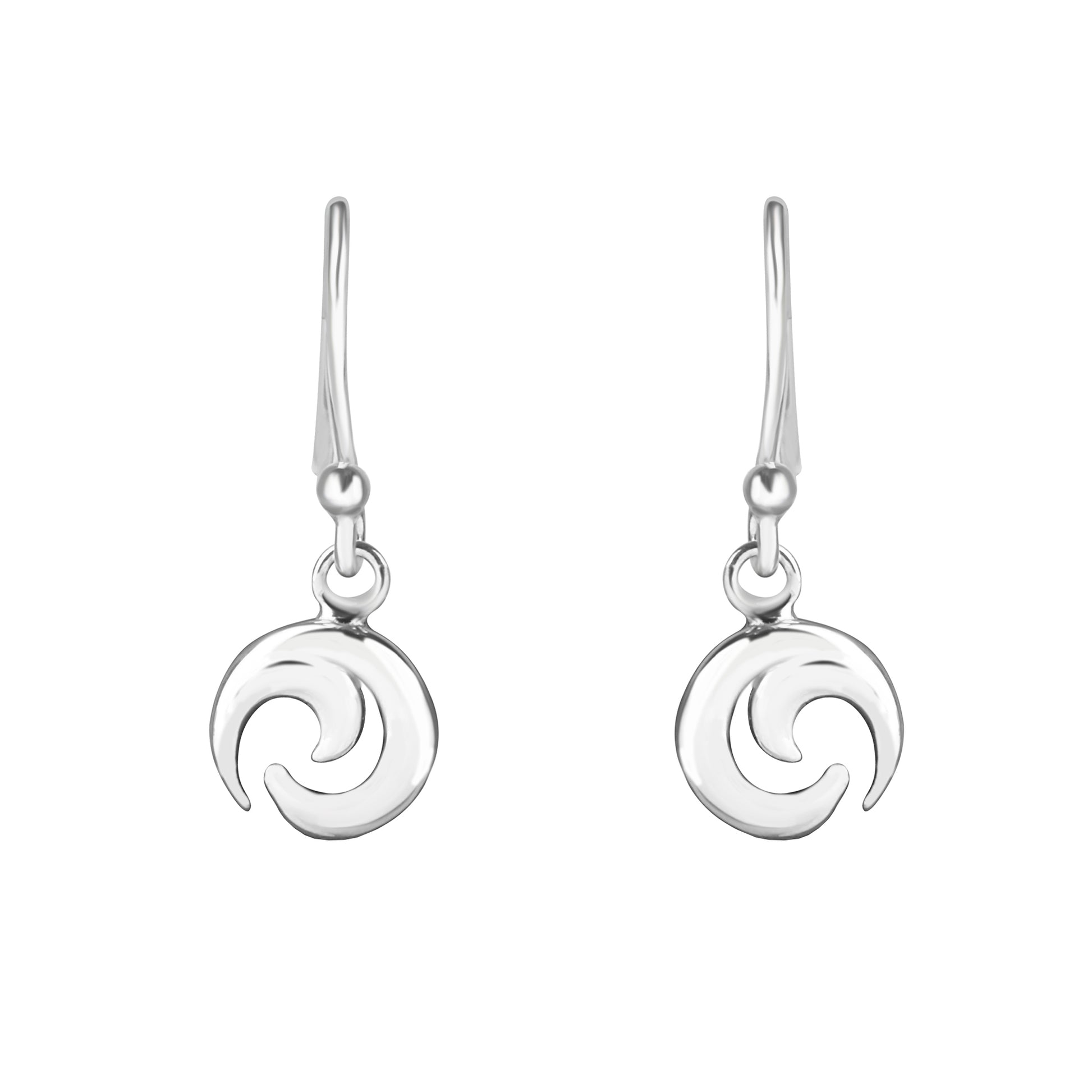 Sterling Silver 'Waves' Swirl Drop Earrings