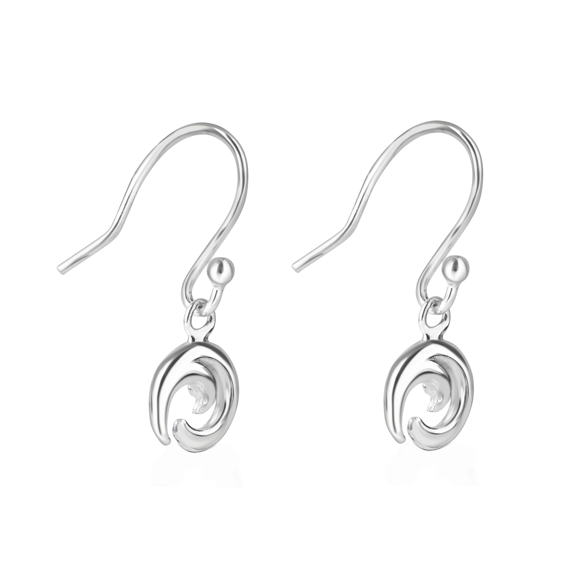 Sterling Silver 'Waves' Swirl Drop Earrings