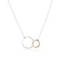 Sterling Silver and 9ct Rose Gold Interlocking Circle Necklace