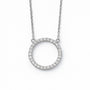 Sterling Silver and CZ Open Circle Necklace