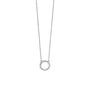 Sterling Silver and CZ Open Circle Necklace
