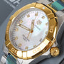 TAG Heuer Aquaracer 32mm Mother of Pearl Diamond Dial Two-Tone Pre-Owned Watch