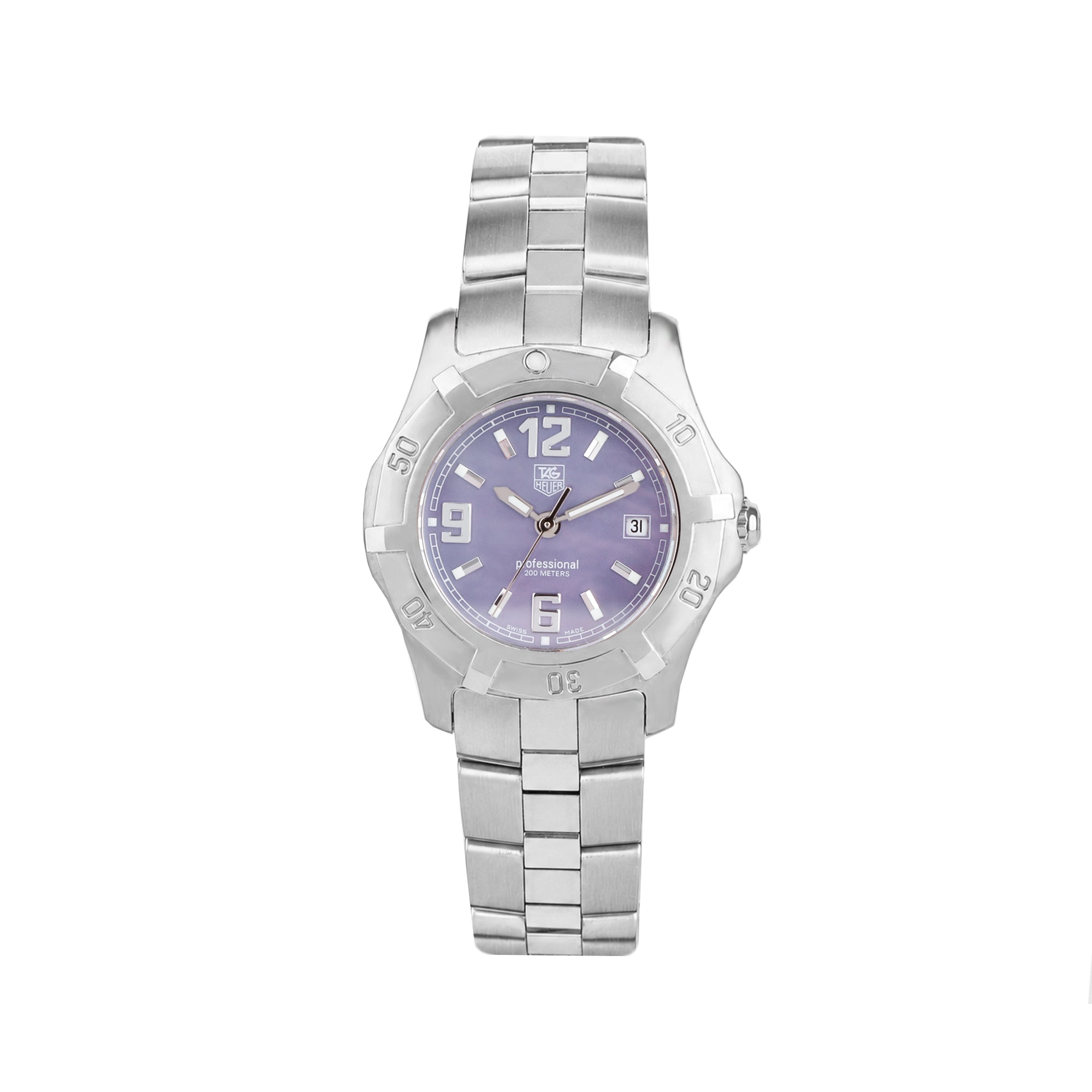 Tag Heuer 2000 Series Stainless Steel Ladies Pre-owned Watch With Blue Mother of Pearl Dial