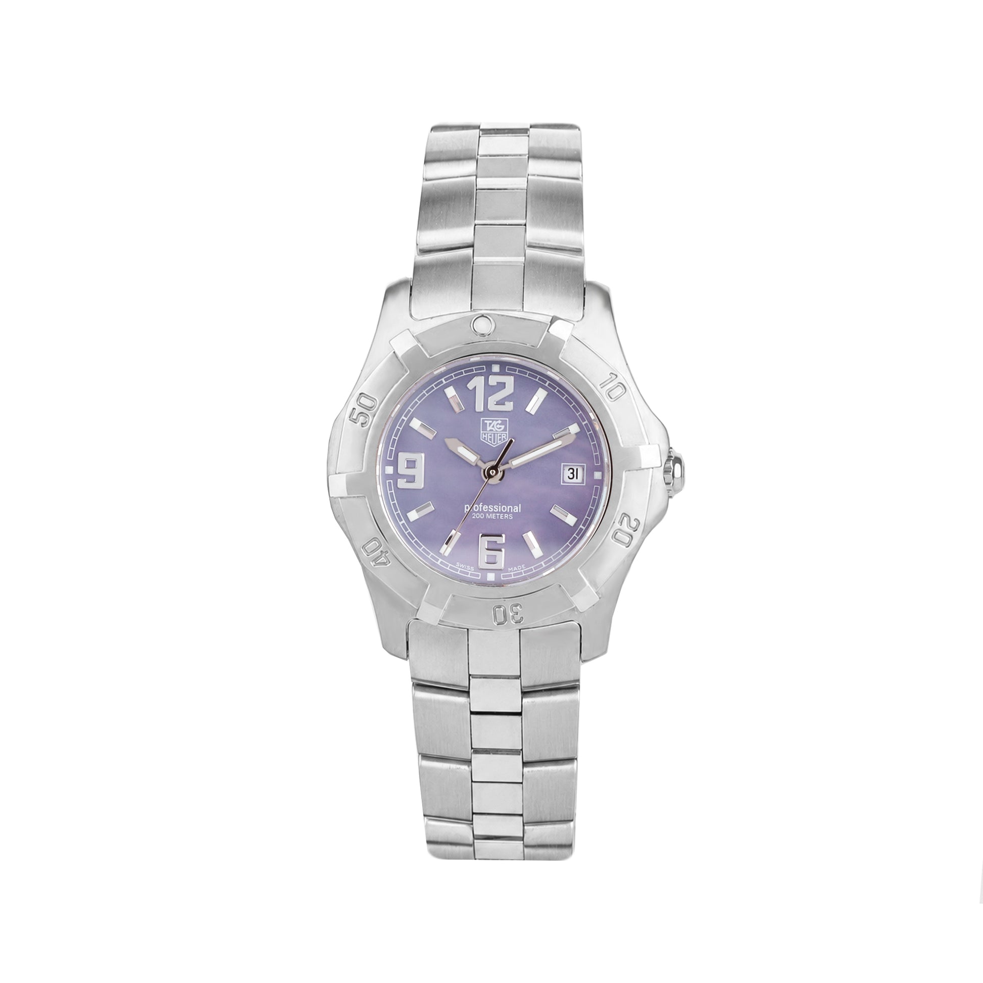 Tag Heuer 2000 Series Stainless Steel Ladies Pre-owned Watch With Blue Mother of Pearl Dial