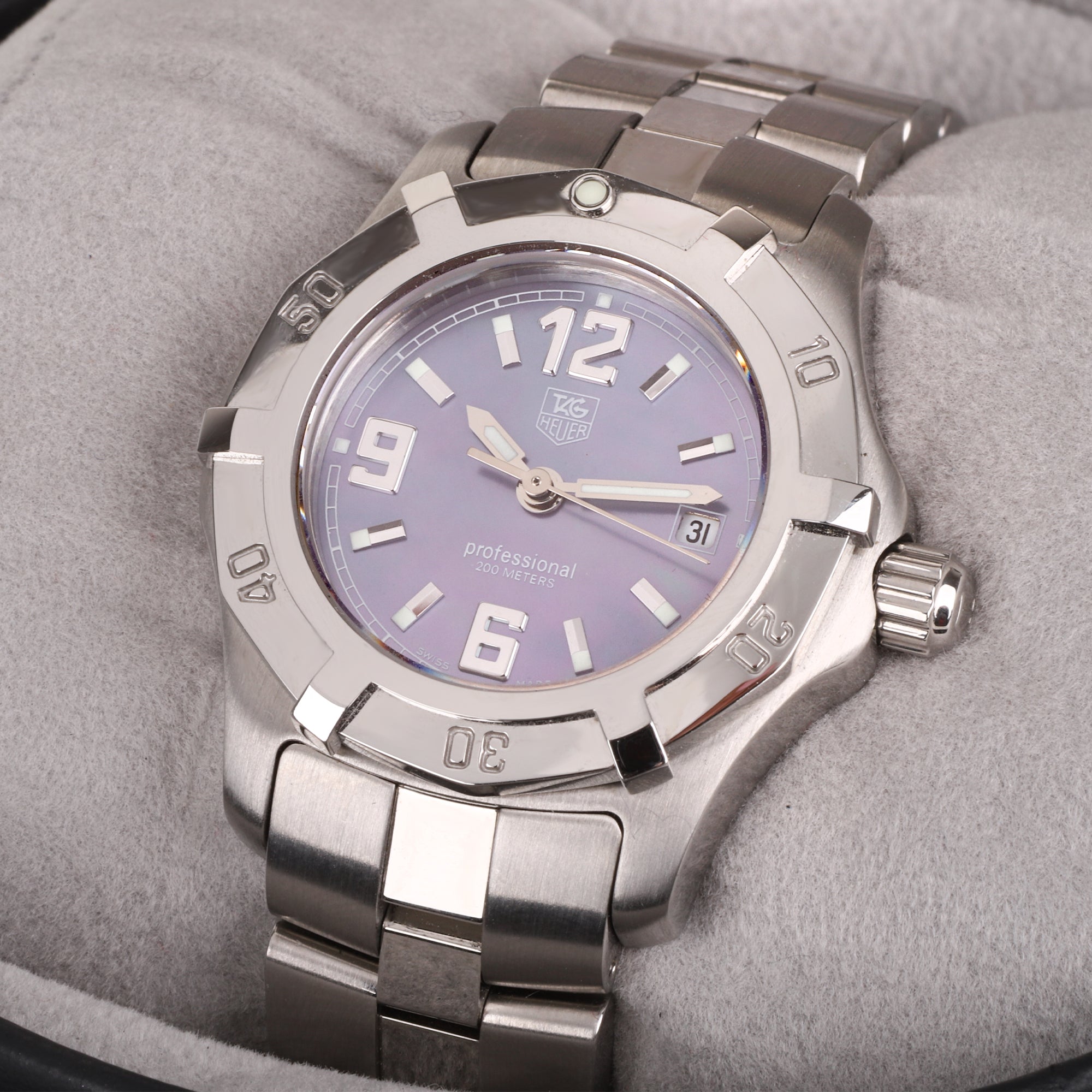 Tag Heuer 2000 Series Stainless Steel Ladies Pre-owned Watch With Blue Mother of Pearl Dial