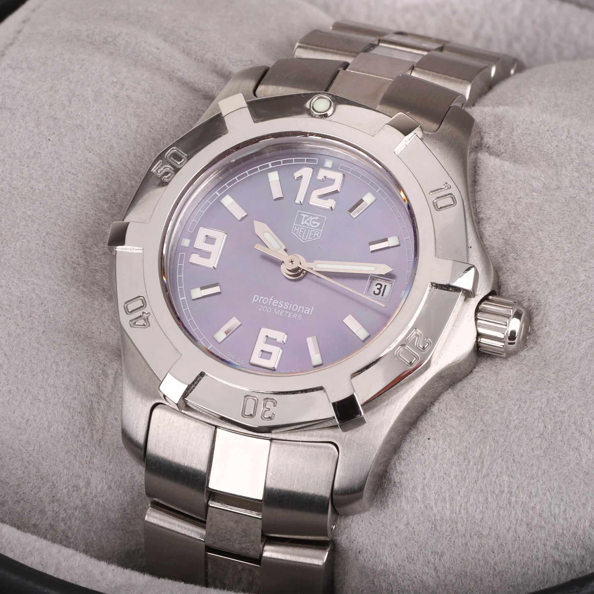 Tag Heuer 2000 Series Stainless Steel Ladies Pre-owned Watch With Blue Mother of Pearl Dial