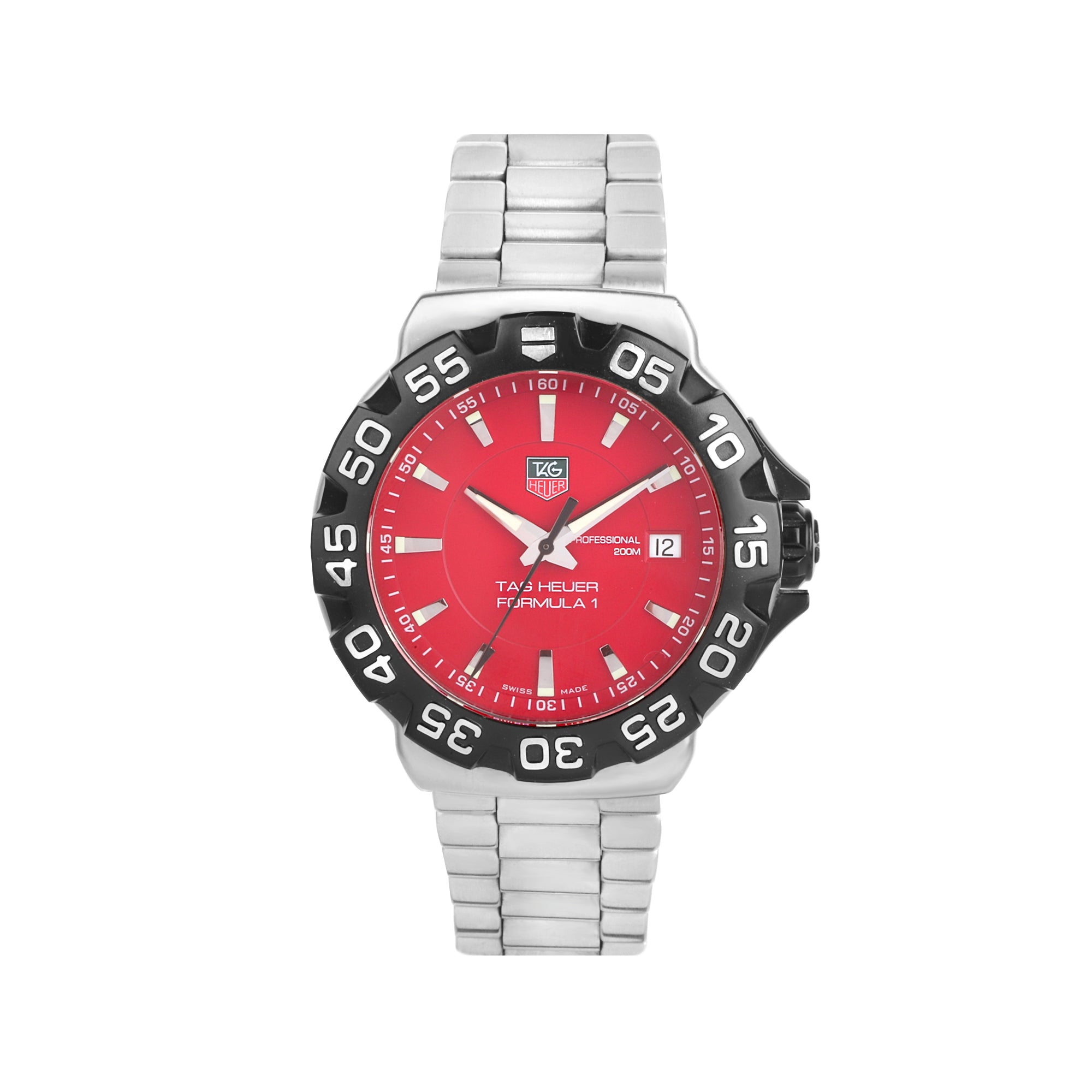 Tag Heuer Formula 1 Pre-owned Watch With Red Dial