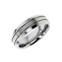 Titanium 7mm Ring with Polished Chamfered Edges and Satin Centre