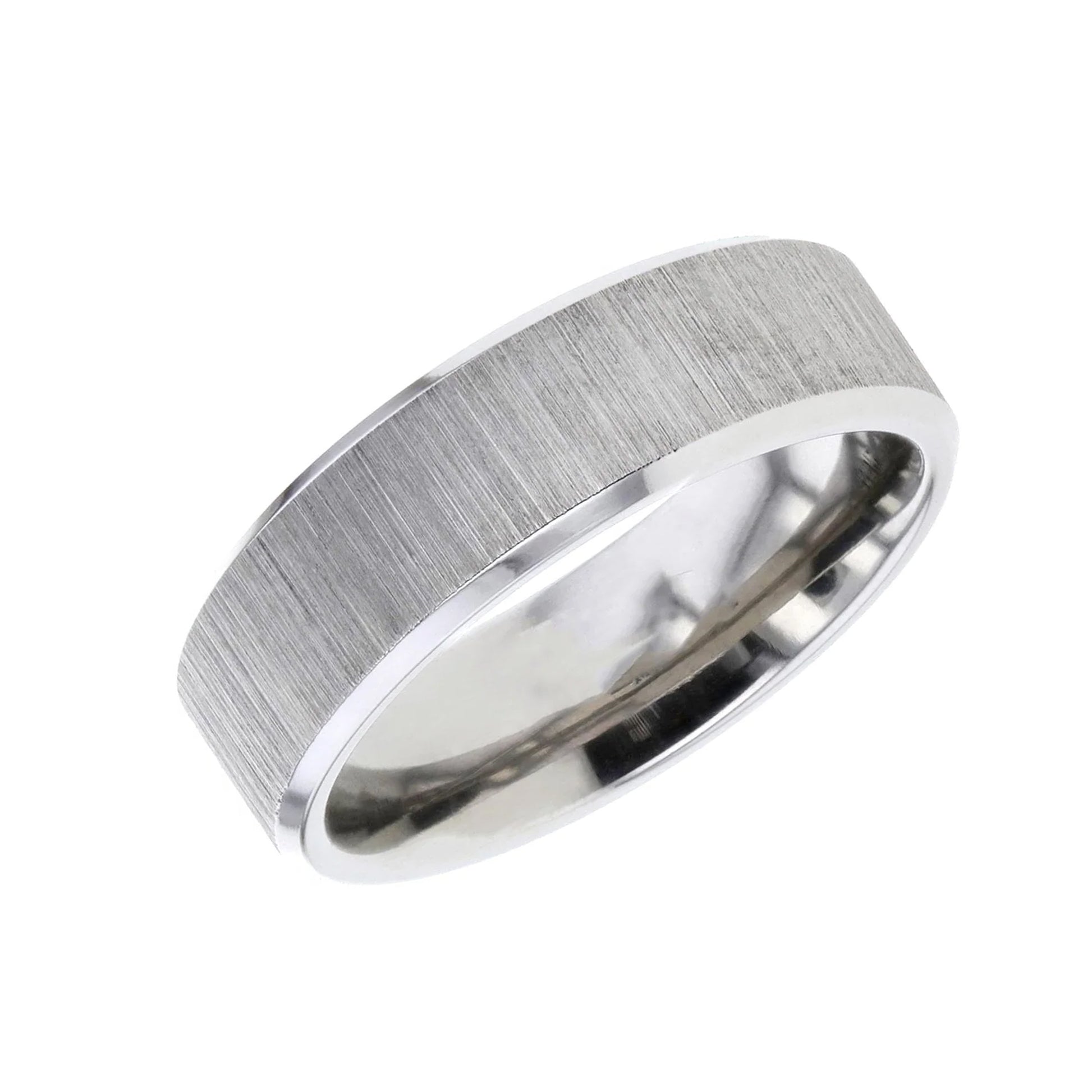 Titanium Linished Finish and Chamfered Edge 7mm Band Ring