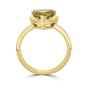 Trilliant Green Sapphire 18ct Yellow Gold Ring with Engraved Bezel