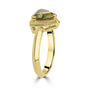 Trilliant Green Sapphire 18ct Yellow Gold Ring with Engraved Bezel