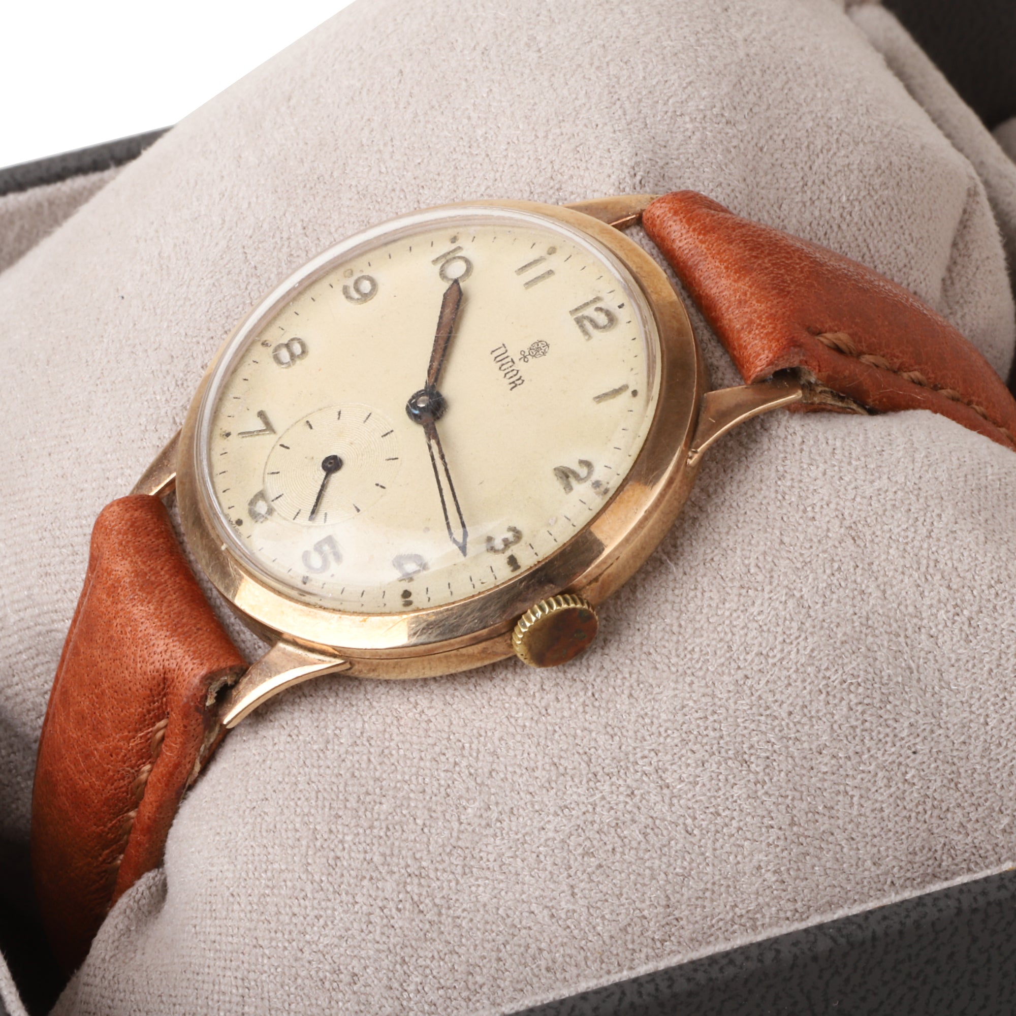 Tudor 9ct Yellow Gold Cream Arabic Dial Manual Pre-Owned Watch