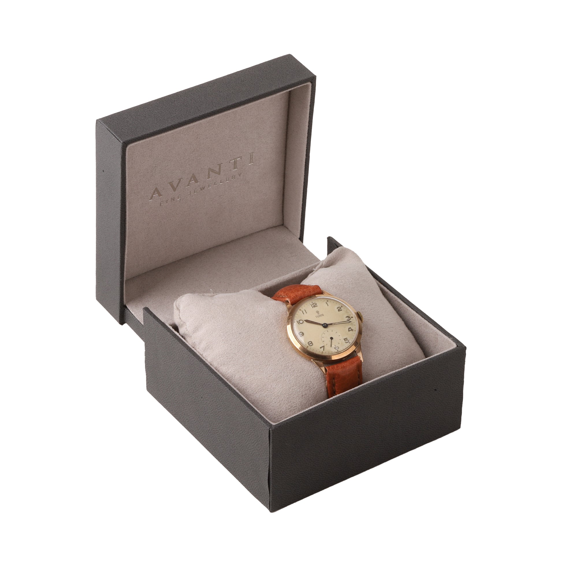 Tudor 9ct Yellow Gold Cream Arabic Dial Manual Pre-Owned Watch