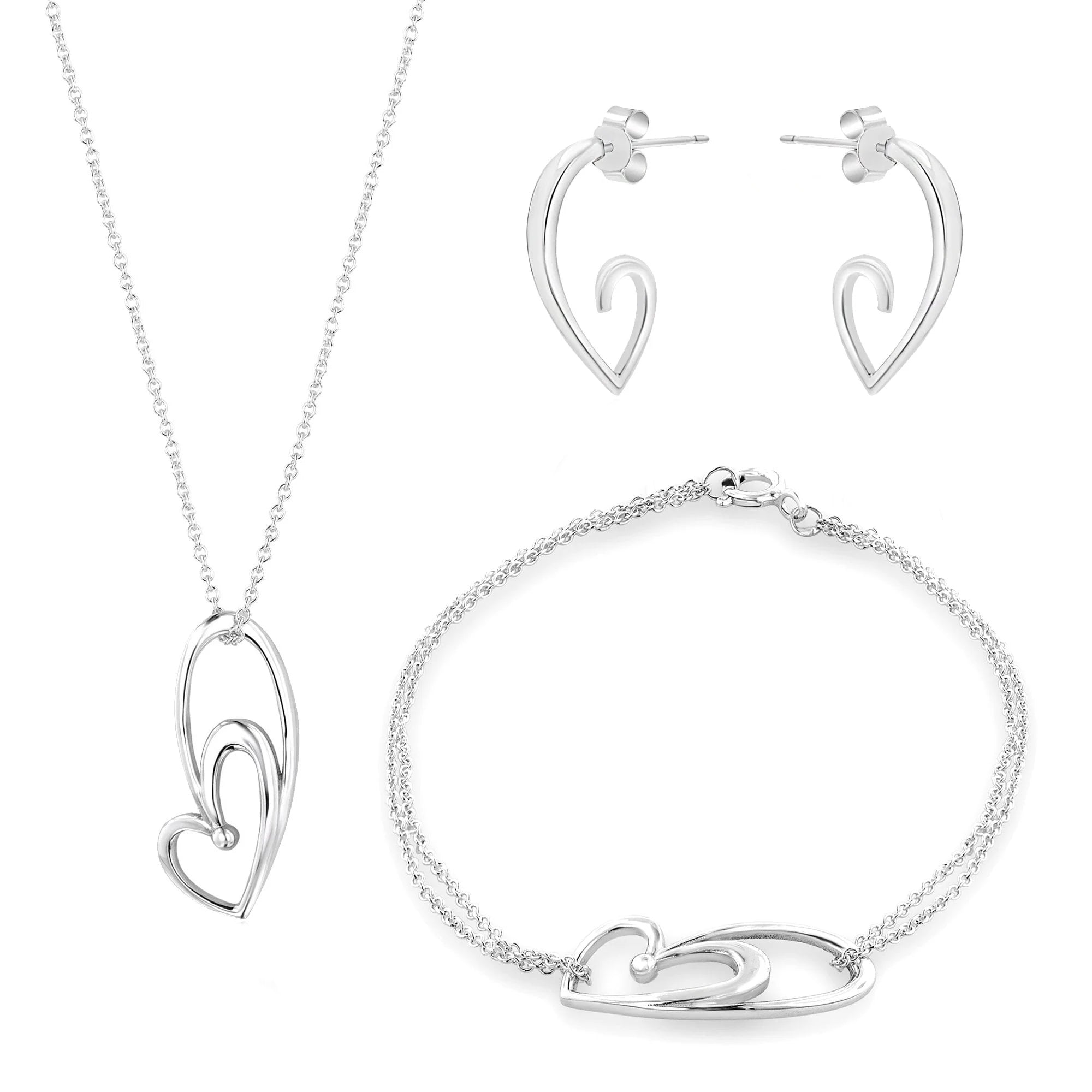 Unique Heart Gift Set in Sterling Silver