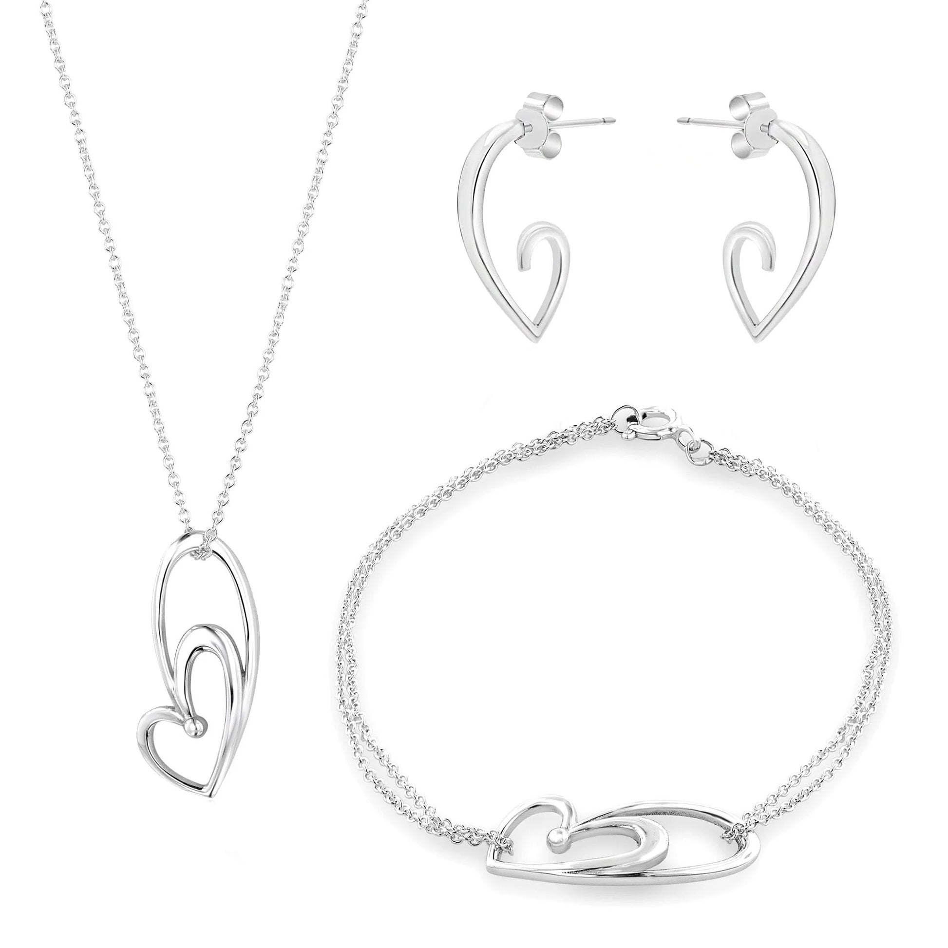 Unique Heart Gift Set in Sterling Silver