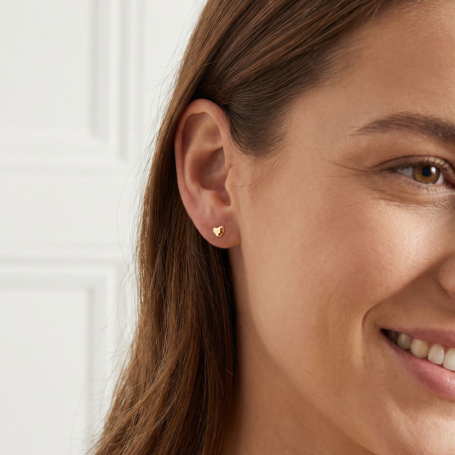 Unique 9ct Rose Gold Pebble Stud Earrings