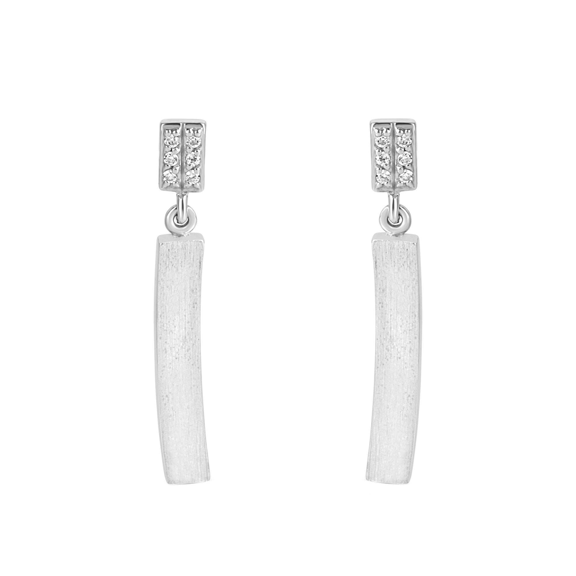 Unique Diamond Drop Pre-Owned Earrings in 18ct White Gold