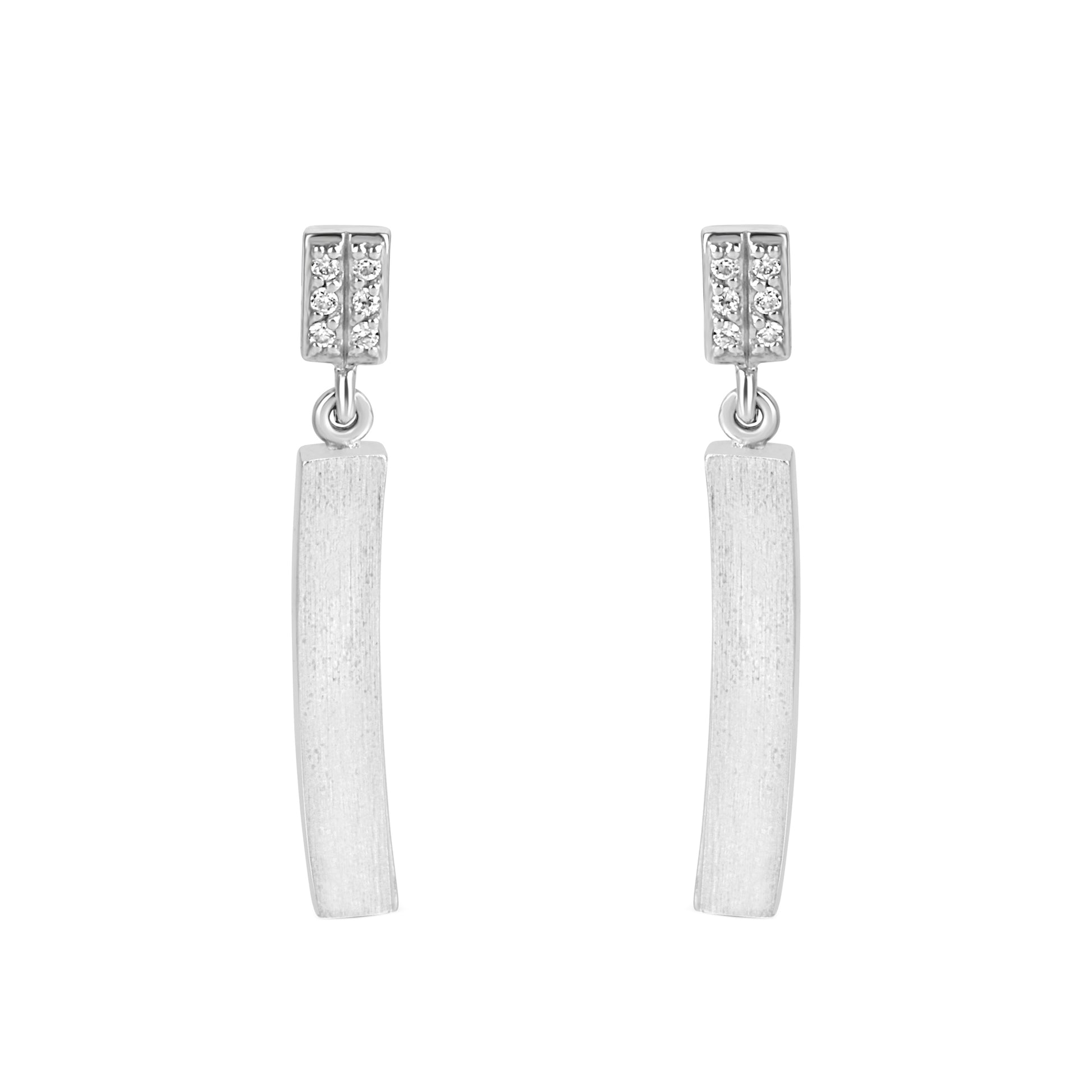 Unique Diamond Drop Pre-Owned Earrings in 18ct White Gold