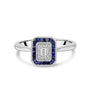 Vintage Inspired Sapphire & Diamond Cluster Ring With Beaded Edge