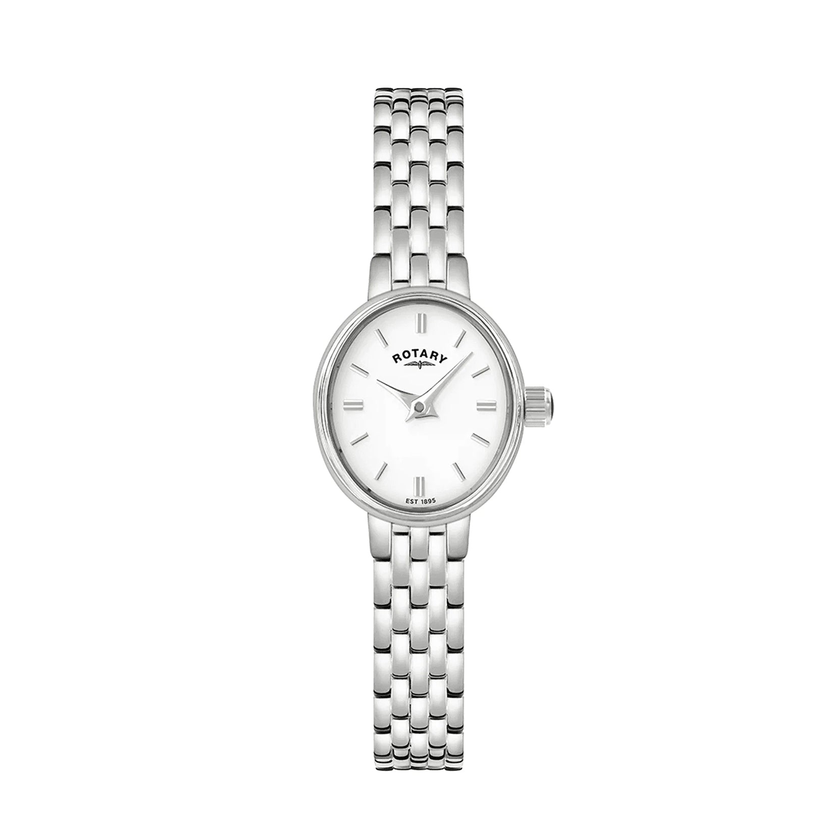 Women's Stainless Steel Watch With Oval Cocktail Dial
