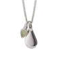 White Opal Droplet October Birthstone Tag Necklace