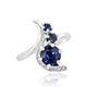 White Gold Wave Avanti Designed Sapphire Diamond Ring