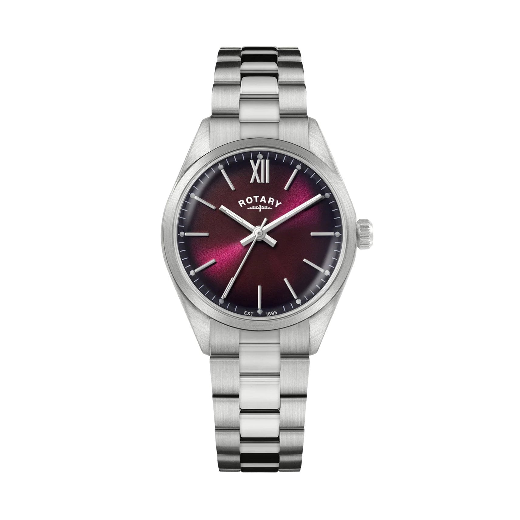 Women's Steel Rotary Heritage Watch with Red Dial