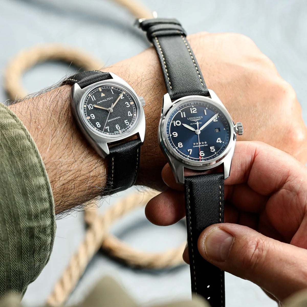 ZULUDIVER Mayday Regatta Black Sailcloth Watch Strap 20mm