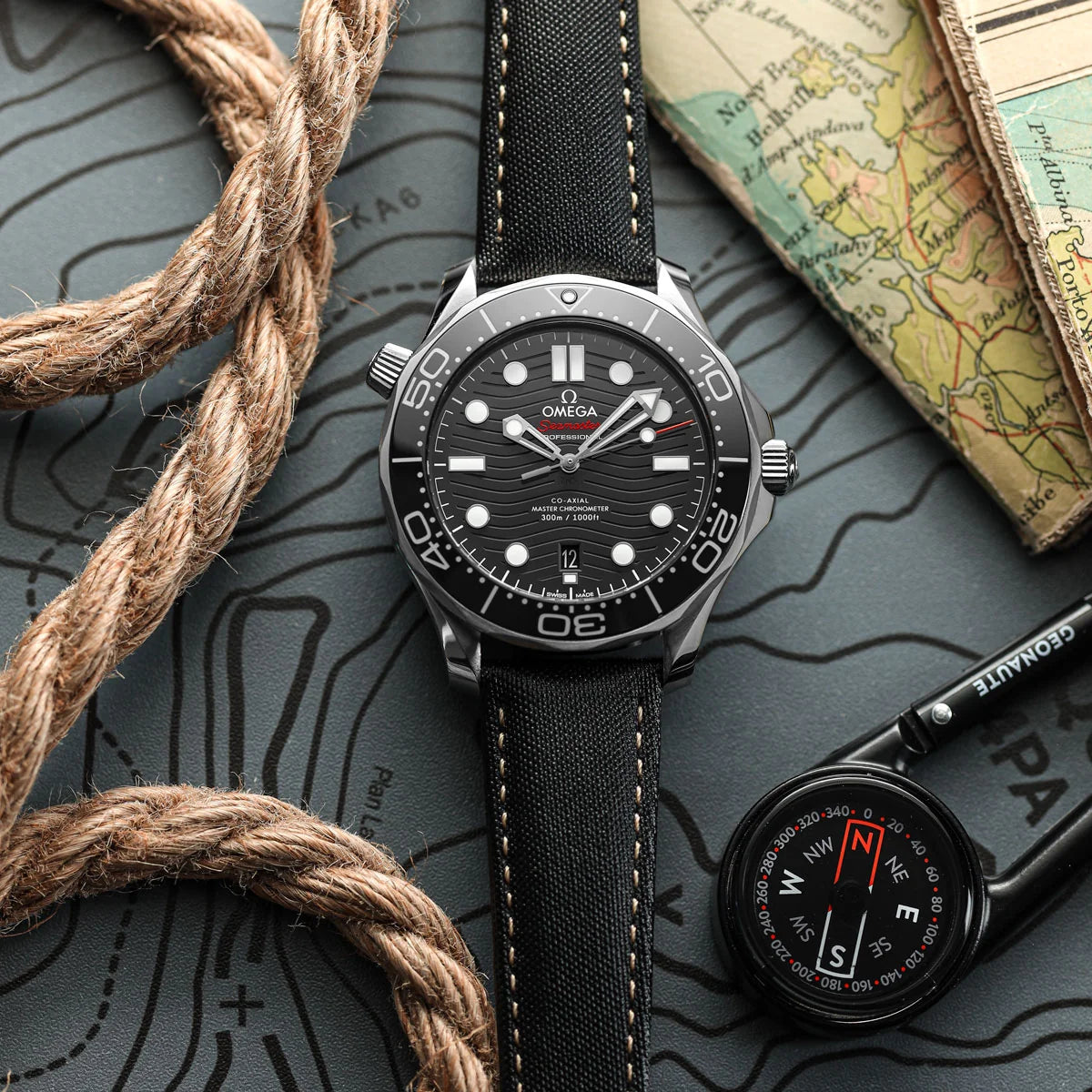 ZULUDIVER Mayday Regatta Black Sailcloth Watch Strap 20mm