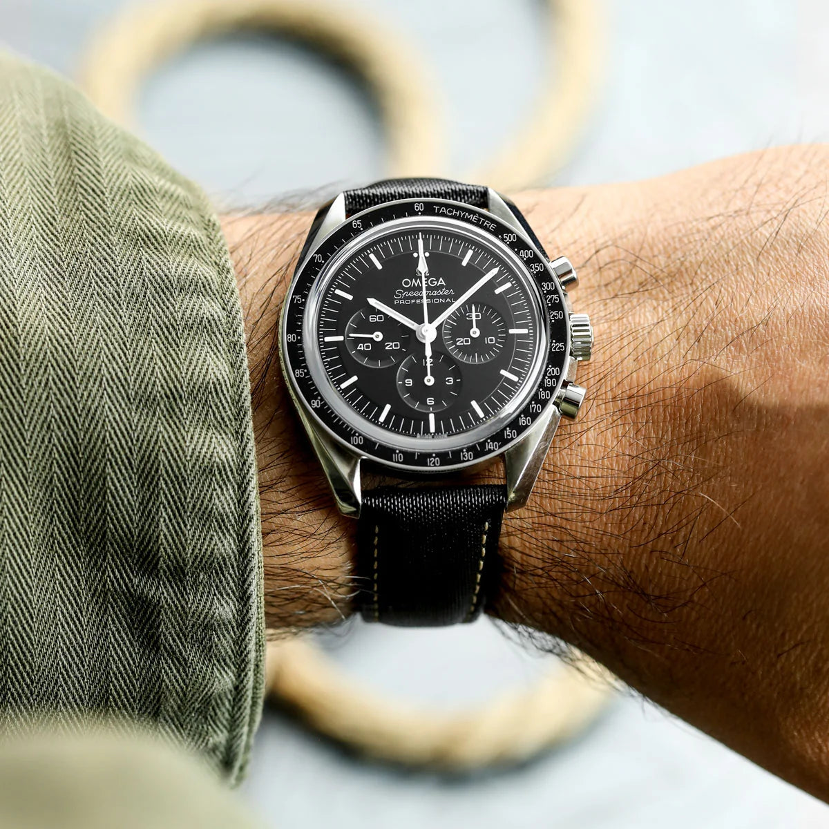 ZULUDIVER Mayday Regatta Black Sailcloth Watch Strap 20mm