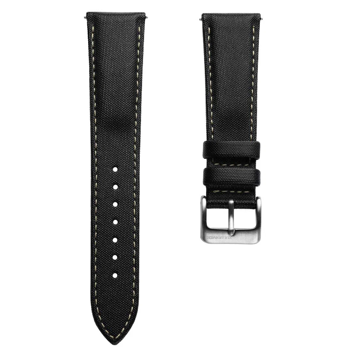 ZULUDIVER Mayday Regatta Black Sailcloth Watch Strap 20mm