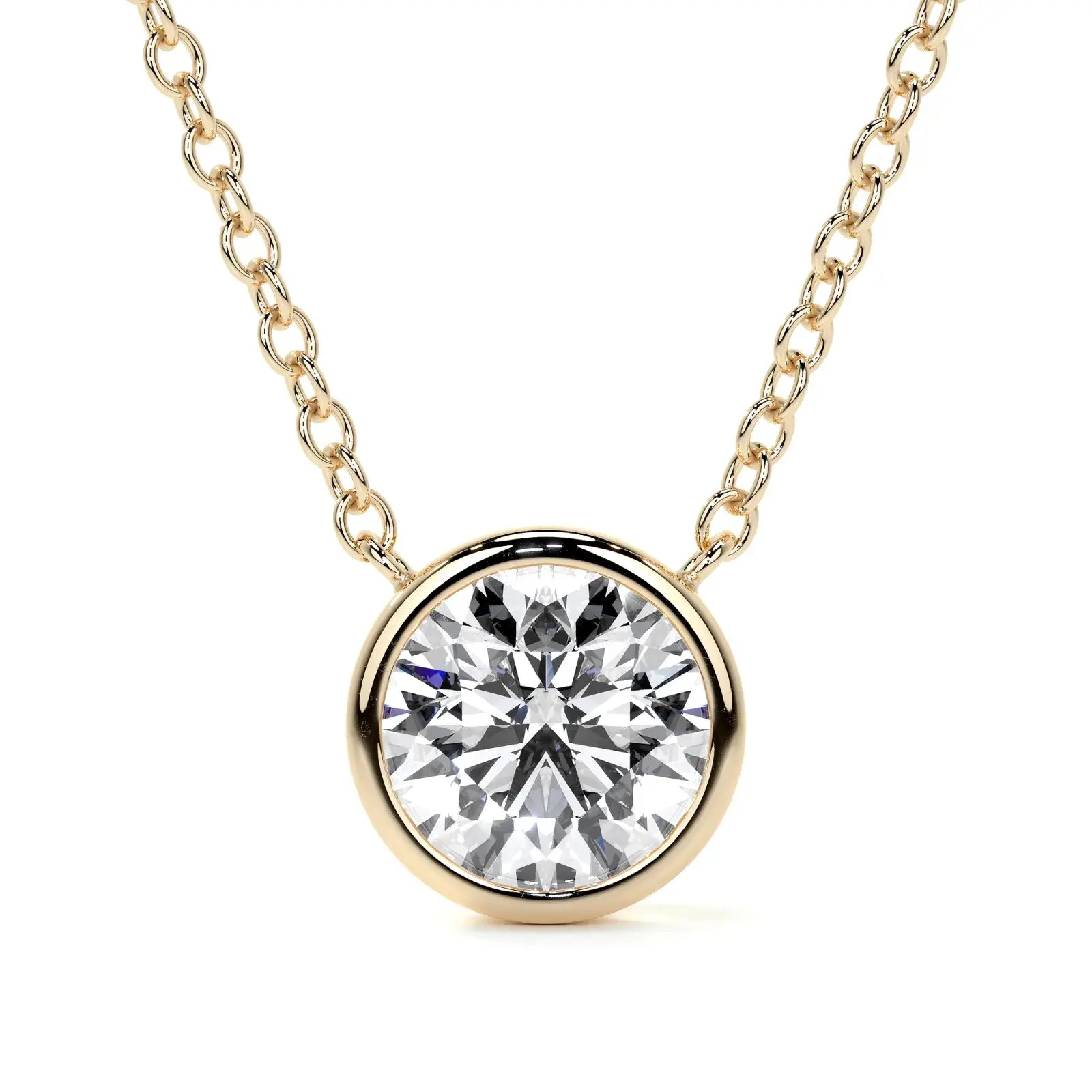 18ct Yellow Gold 1ct Round Brilliant Lab Grown Diamond 'Victoria' Necklace