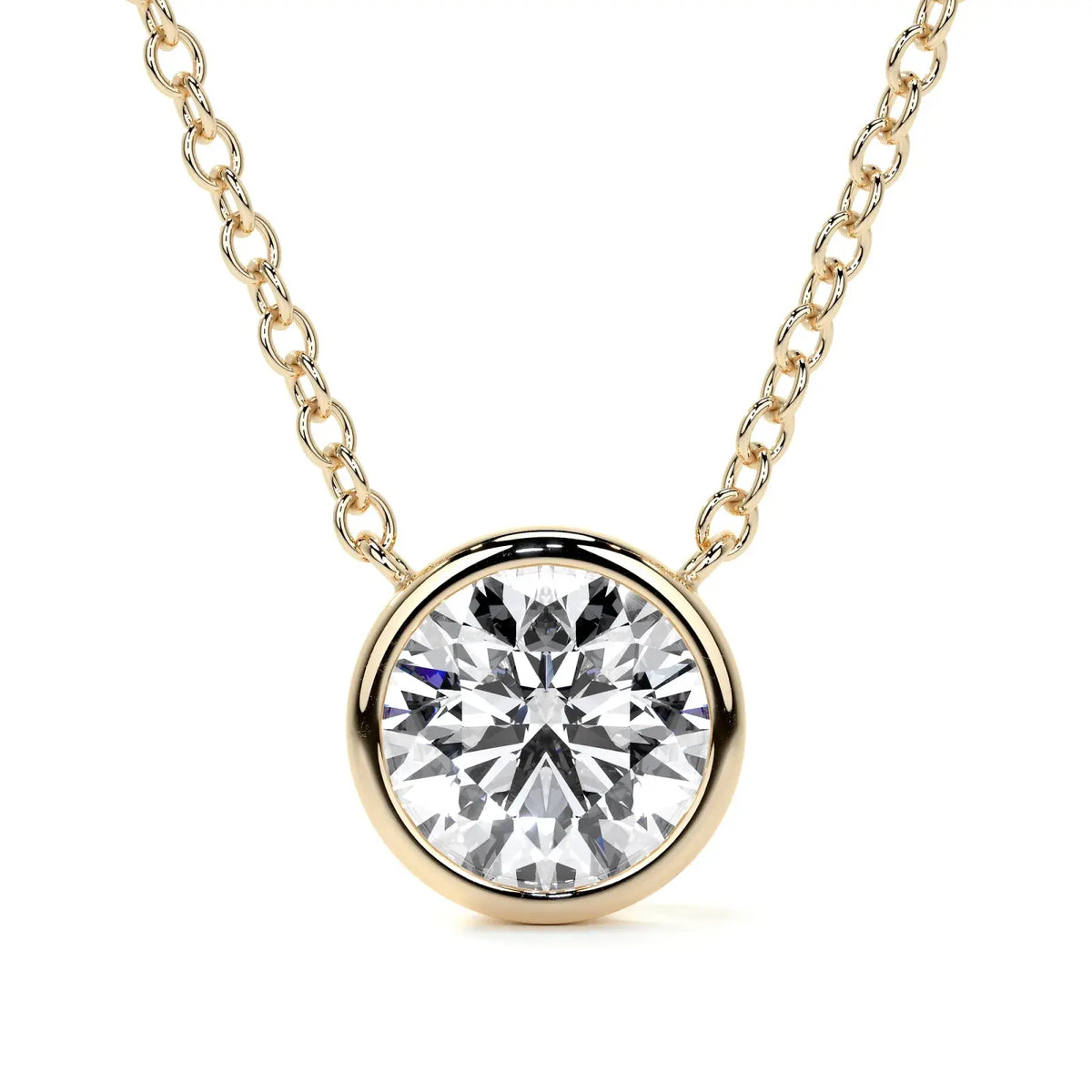 18ct Yellow Gold 1ct Round Brilliant Lab Grown Diamond 'Victoria' Necklace