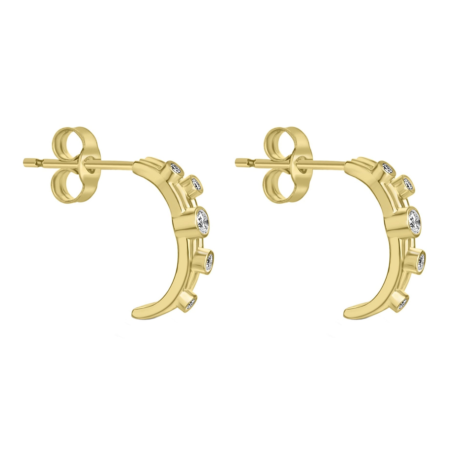 9ct Yellow Gold 0.17ct Round Diamond Multi Strand Drop Earrings