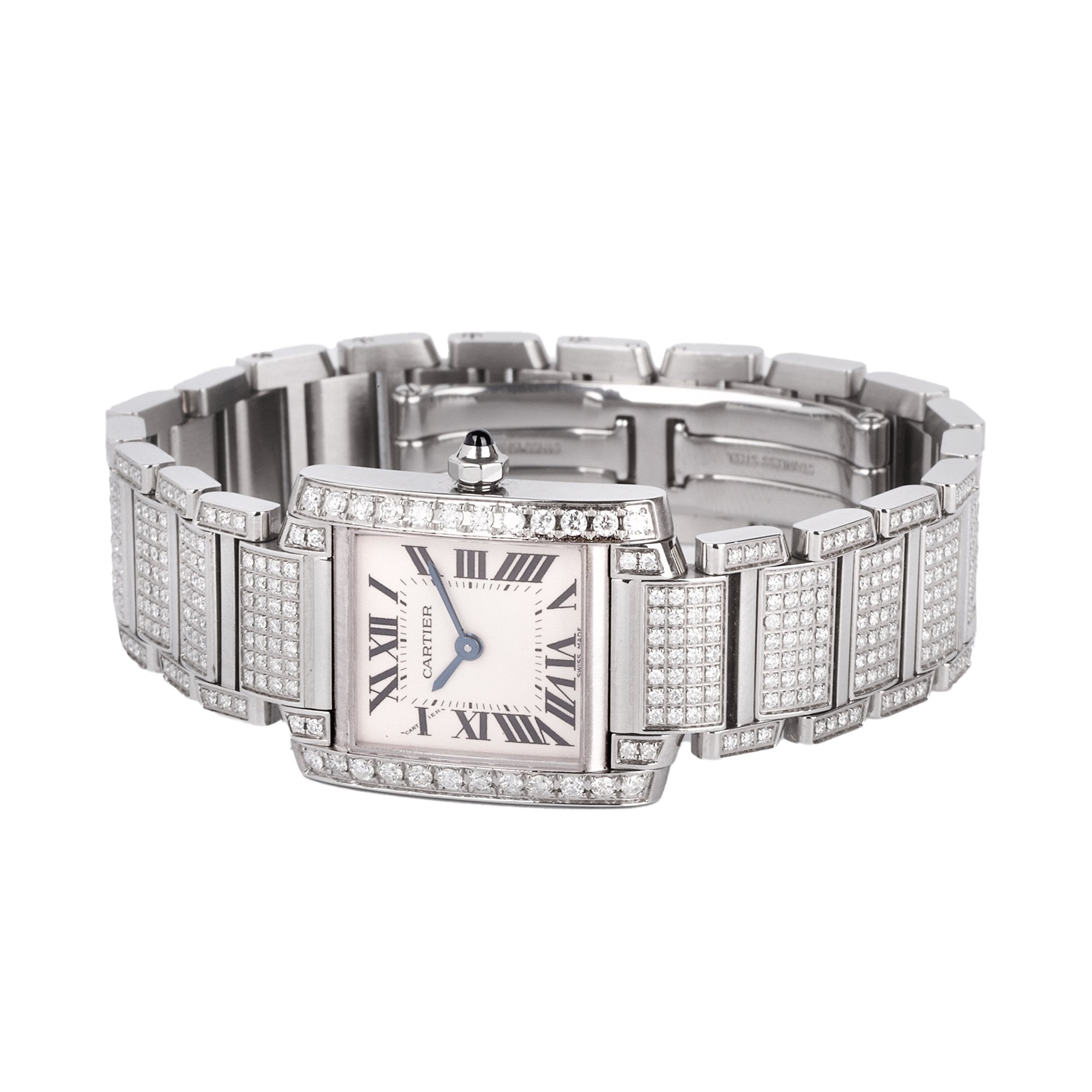 Cartier Tank Francaise with Afterset Diamond Bezel & Bracelet Pre-Owned Watch