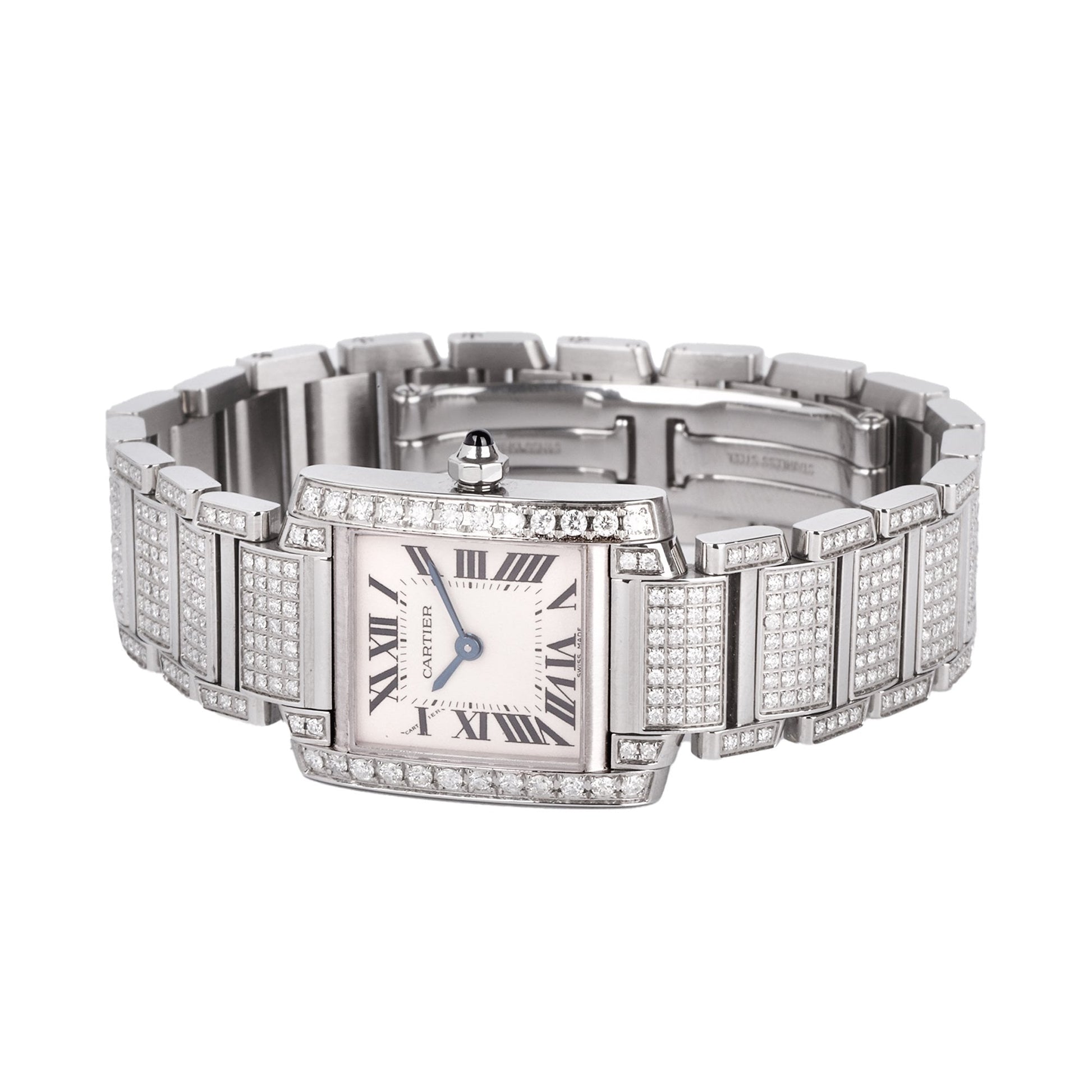 Cartier Tank Francaise with Afterset Diamond Bezel & Bracelet Pre-Owned Watch