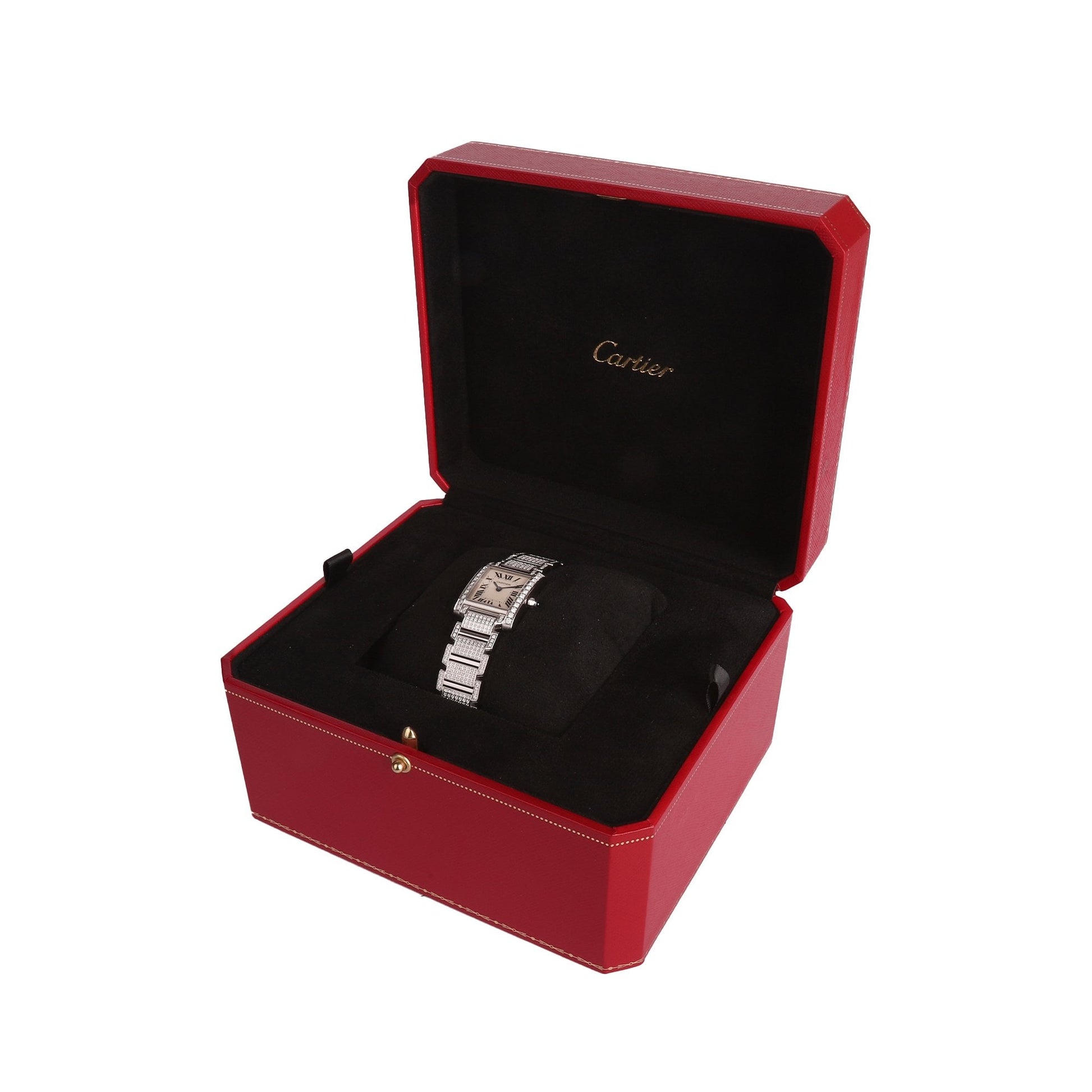 Cartier Tank Francaise with Afterset Diamond Bezel & Bracelet Pre-Owned Watch
