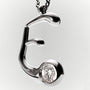 PDPAOLA sterling silver initial E necklace with round cubic zirconia