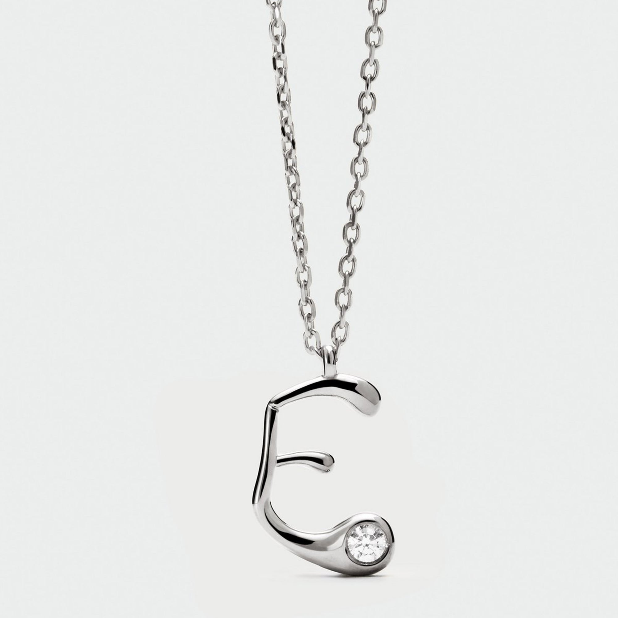 PDPAOLA sterling silver initial E necklace