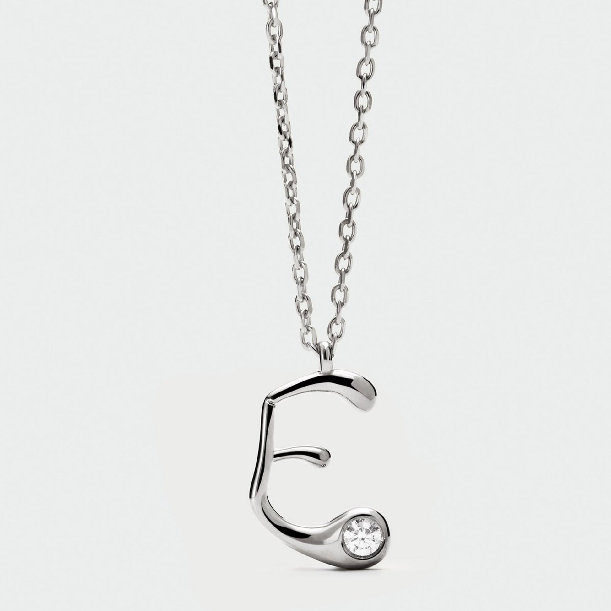 PDPAOLA sterling silver initial E necklace